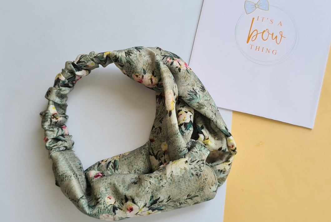 Floral Mint- Turban headband